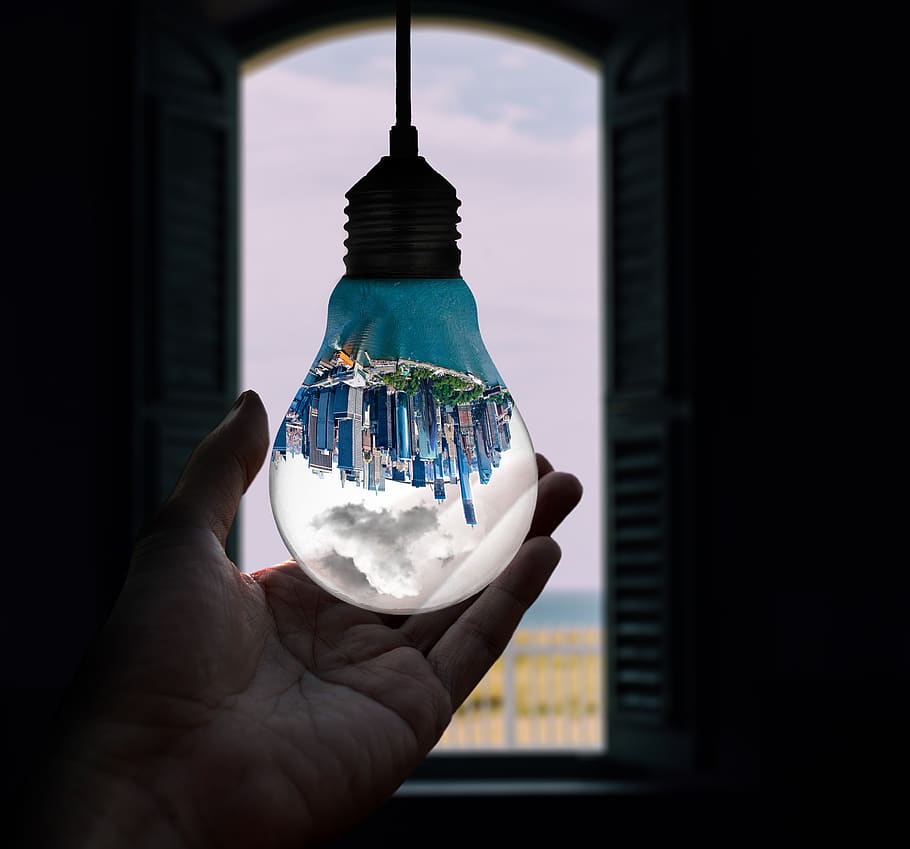 light, dark, art, design, month, water, reflection, cloud, treatment HD wallpaper
