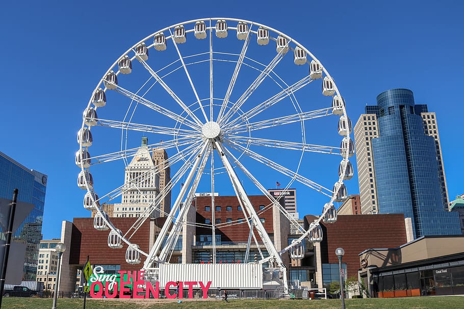 ferris, wheel, colorful, amusement, fair, attraction, amusement park HD wallpaper