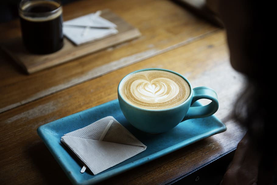 Cup of Coffee on Table, blur, close-up, focus, mug, coffee - drink HD wallpaper