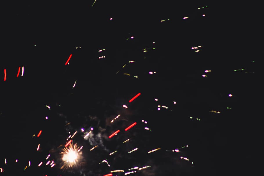 firework, random, particles, amoled, sparkler, dark, celebrate HD wallpaper