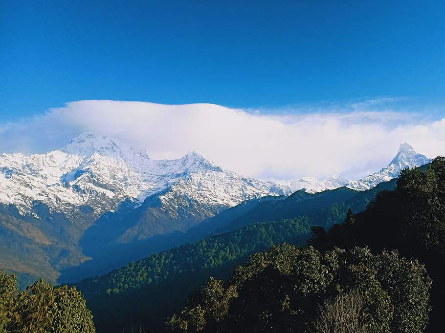 annapurna, machhapuchhre, mountain landscape, nepal, mardi himal trek, HD wallpaper