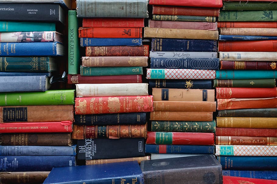 assorted title book lot, multi colored, choice, large group of objects HD wallpaper