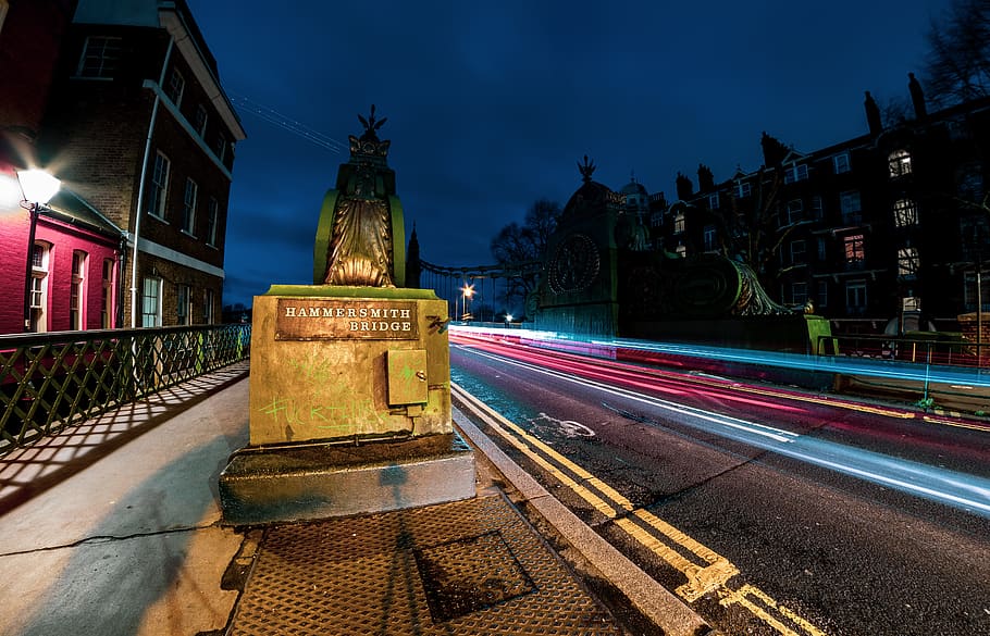 tarmac, asphalt, path, road, sphere, walkway, hammersmith bridge london wideangle fisheye fuji fujifilm 8mm fisheye, HD wallpaper