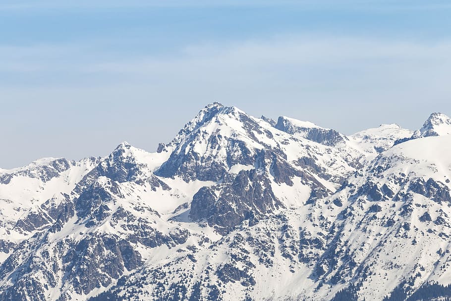 mountain, clouds, sky, travel, nature, adventure, trip, snow HD wallpaper