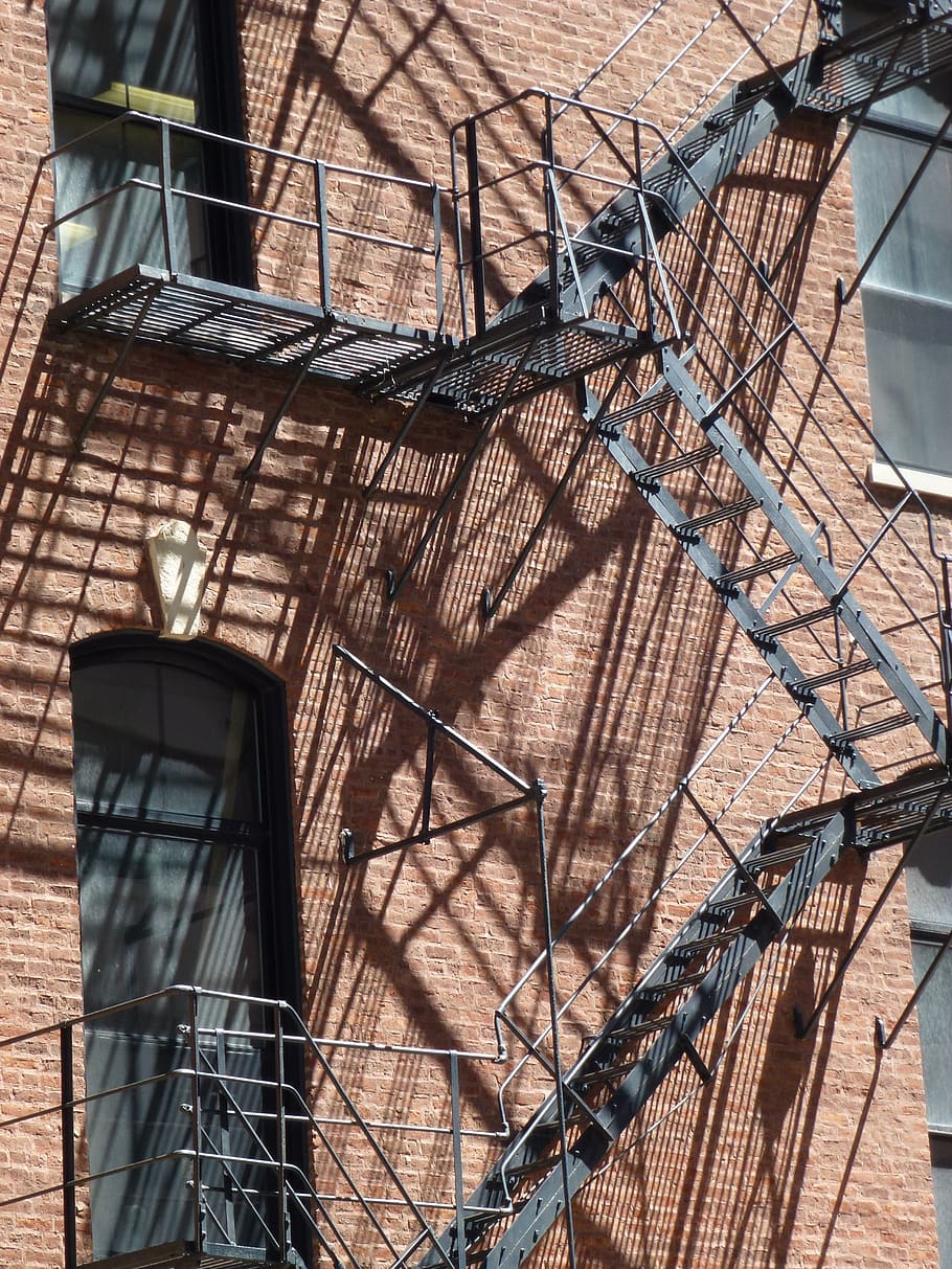 facade, staircase, chicago, architecture, metal, built structure HD wallpaper
