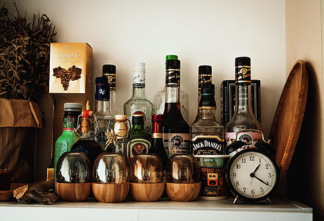 alcohol, architecture, building, clock tower, liquor, beverage HD wallpaper