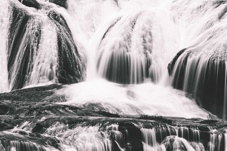 Waterfall Flowing, nature, long exposure, beauty in nature, scenics - nature HD wallpaper