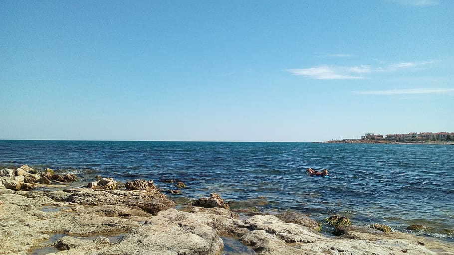 crimea, sea, summer, water, sky, rock, solid, rock - object HD wallpaper