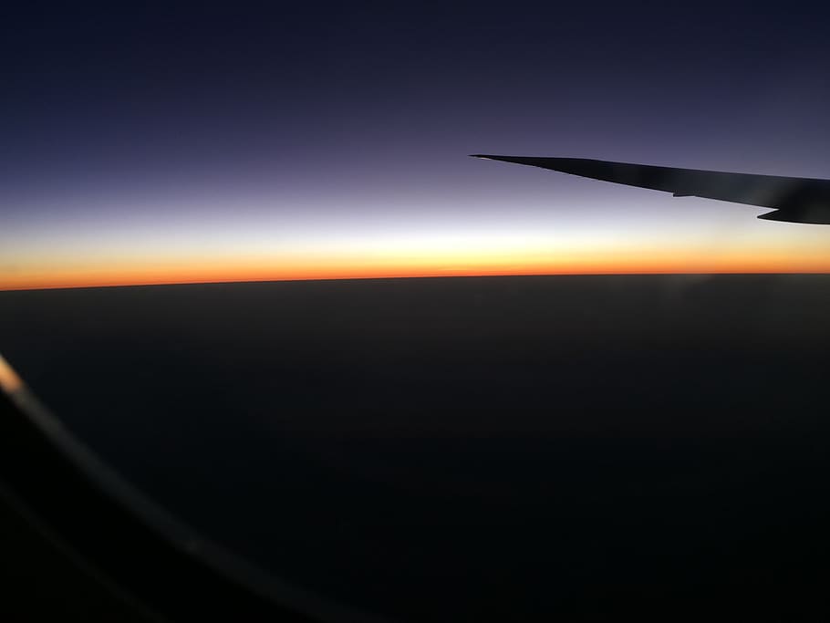 flight, sunrise, plane, sky, air vehicle, airplane, flying HD wallpaper