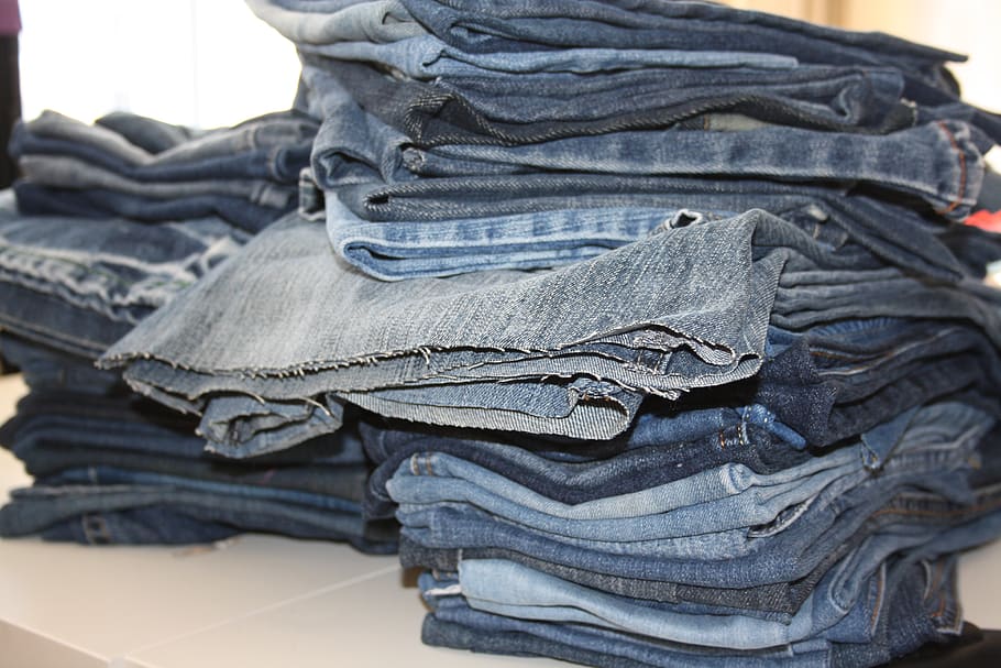 Hd Wallpaper Old Jeans Pile Of Jeans Recycling Old Clothes Blue Jeans Wallpaper Flare