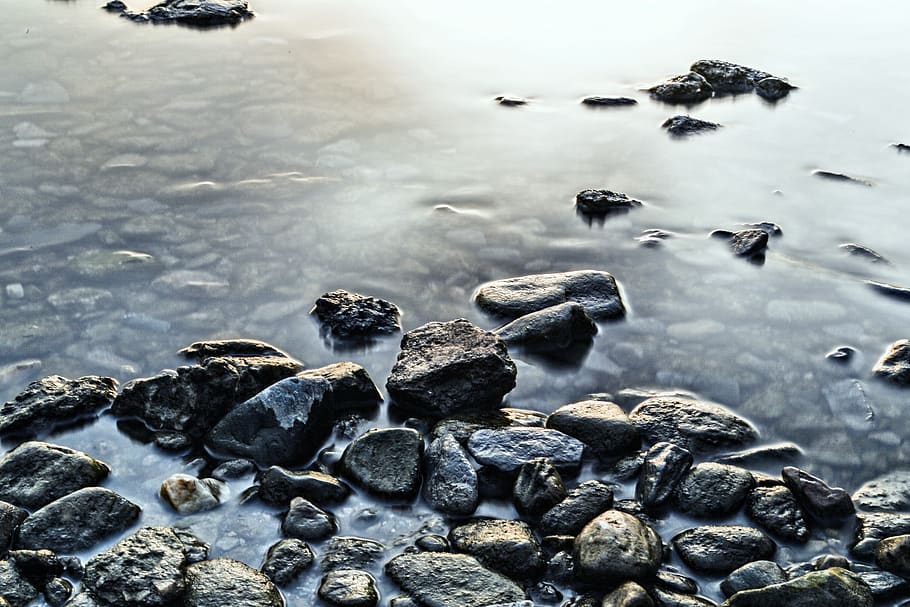 Rocks , ocean, sea, solid, rock - object, water, nature, day HD wallpaper