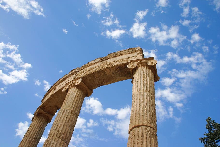 building, architecture, ruins, temple, column, pillar, symbol HD wallpaper