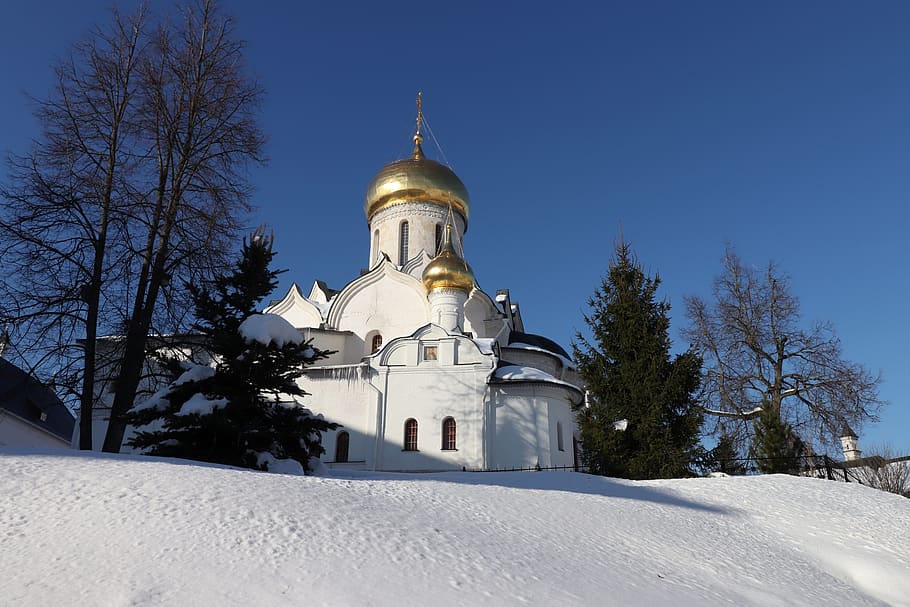 winter, snow, coldly, sky, outdoors, travel, architecture, cross HD wallpaper