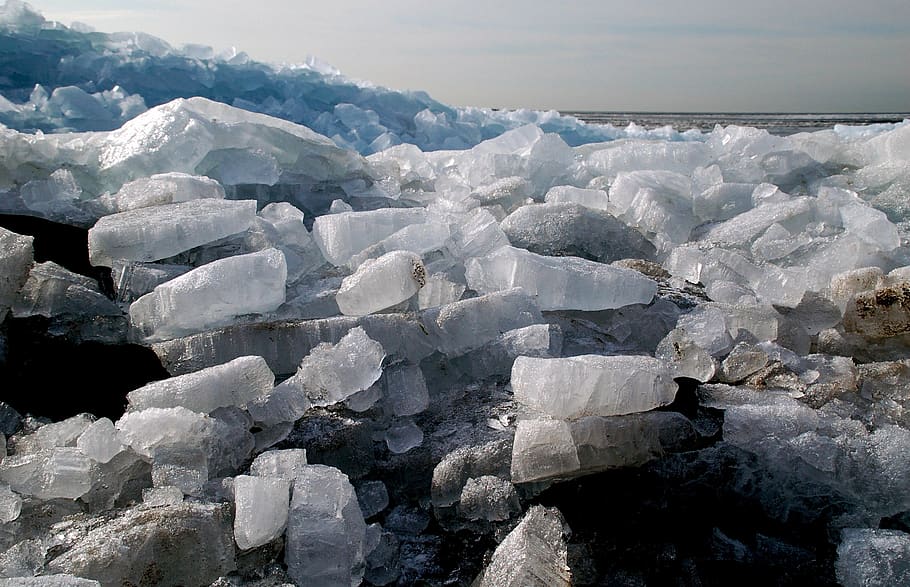 shelf ice, urk, ijsselmeer, ice floes, winter, cold, winter landscape