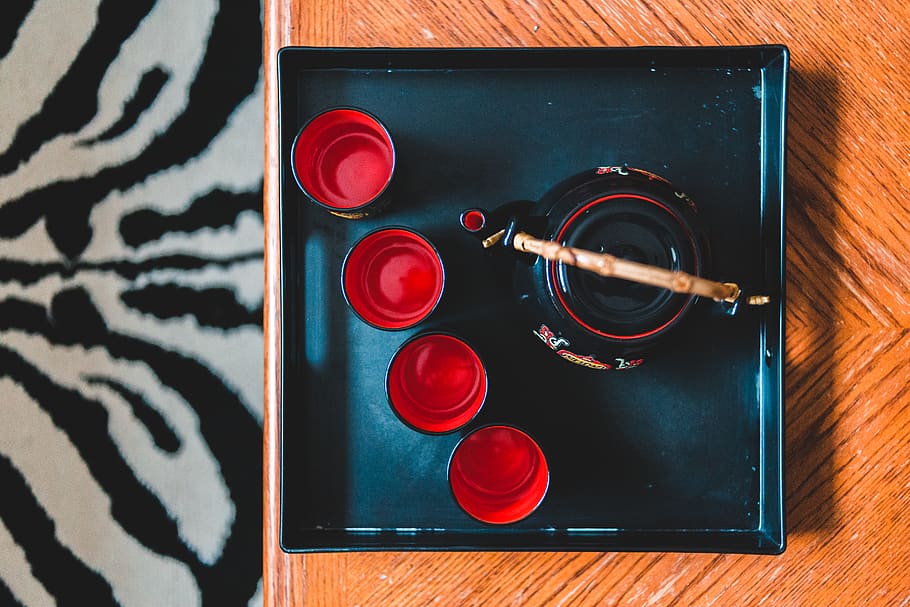 teapot on tray, close-up, indoors, technology, table, no people HD wallpaper