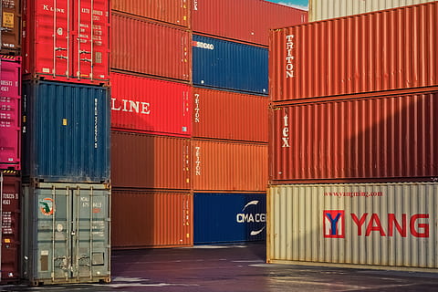 container, container port, cargo, transport, shipping, delivery HD wallpaper