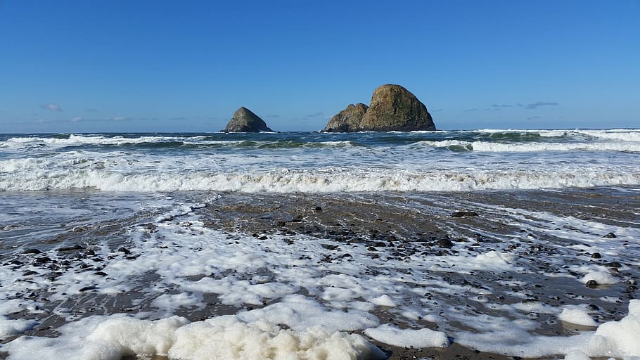 rocks, beach, beaches, sea, water, ocean, coast, nature, landscape HD wallpaper