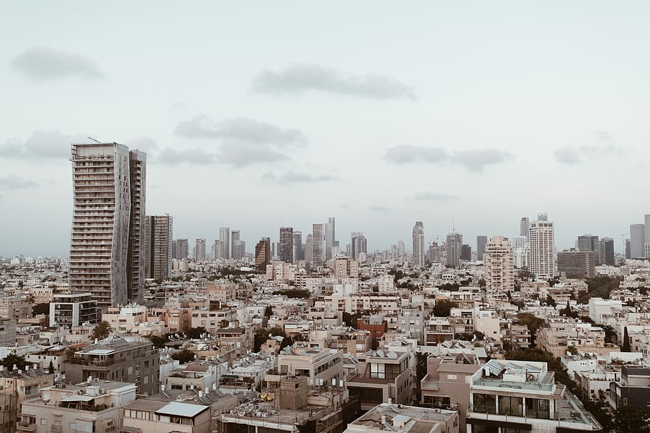 white and brown concrete buildings, urban, city, israel, neighborhood, HD wallpaper