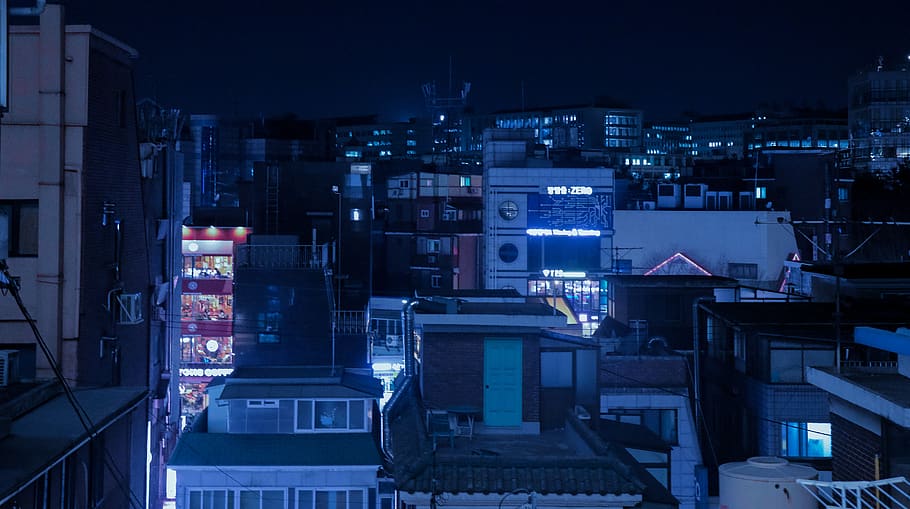 HD wallpaper: building at night, metropolis, town, nature, outdoors,  neighborhood | Wallpaper Flare