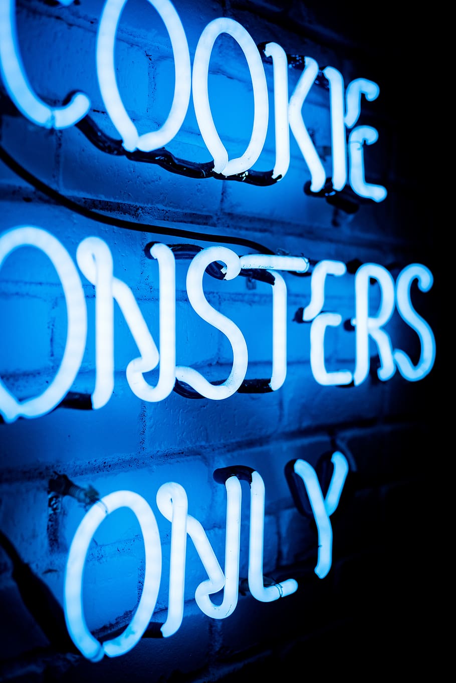 Cookie Monsters Only neon signage light, text, communication, HD wallpaper