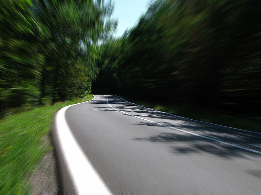 Concrete Road, asphalt, blurry, highway, lane, motion blur, motorway, HD wallpaper