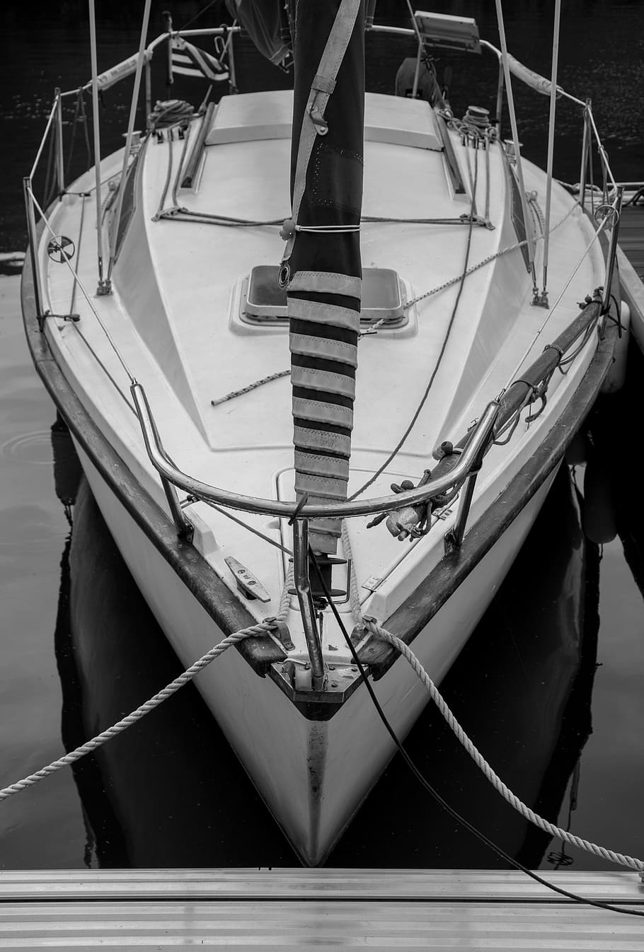grayscale photography of powerboat, vessel, france, yacht, transportation, HD wallpaper