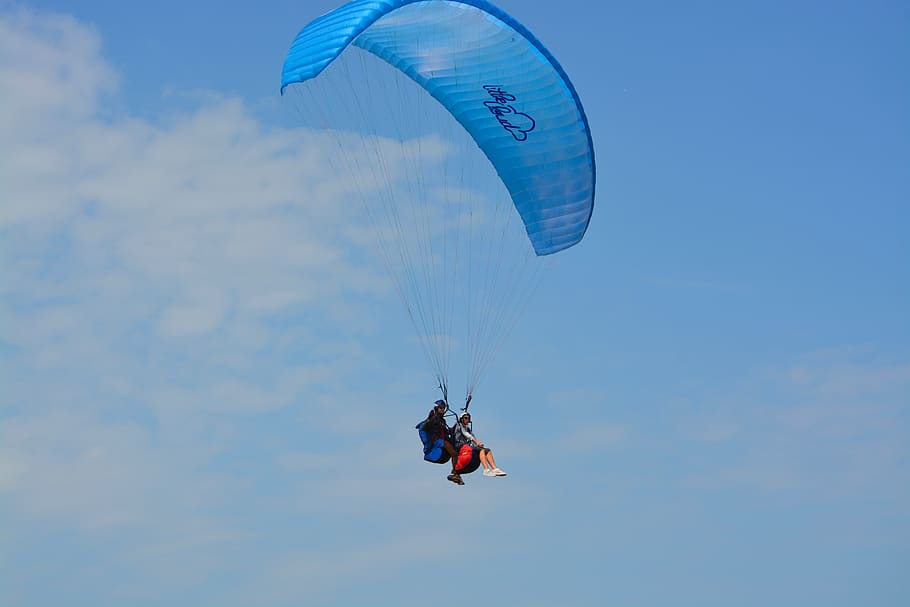 paragliding, paragliding bis place, duo, paragliders, harnesses