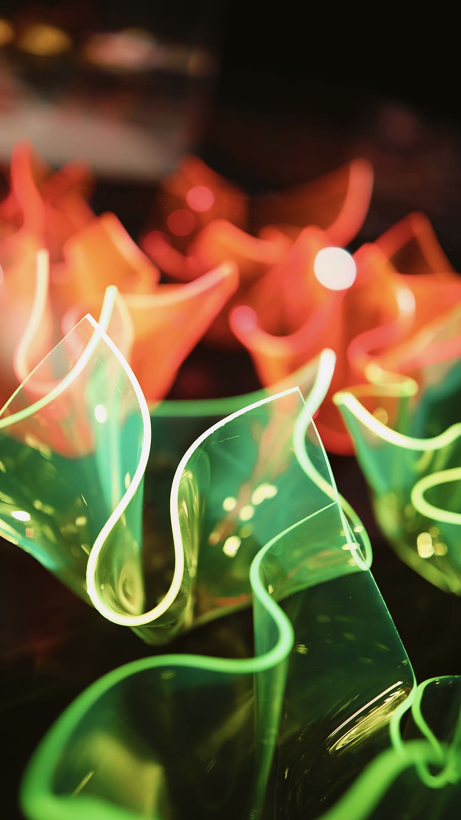clear plastic decor, green color, close-up, selective focus, no people HD wallpaper