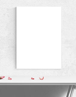 poster, frame, wall, desk, rose petals, white color, no people HD wallpaper