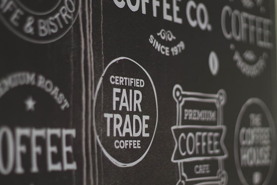 coffee, coffe house, logo, vintage, frame, text, communication, HD wallpaper