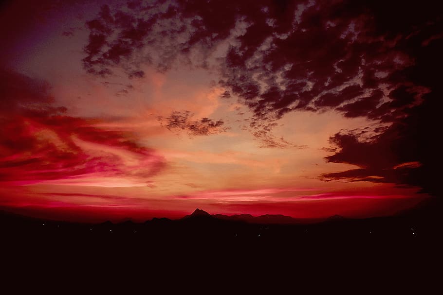nature, clouds, sky, red, atmosphere, dark, cloud - sky, beauty in nature HD wallpaper