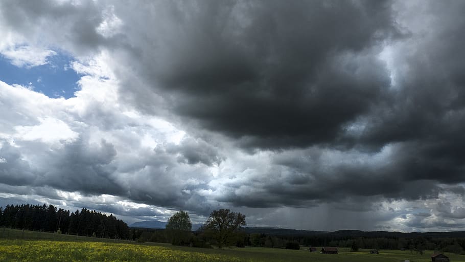 rain, clouds, mountains, cloud - sky, storm, environment, thunderstorm HD wallpaper