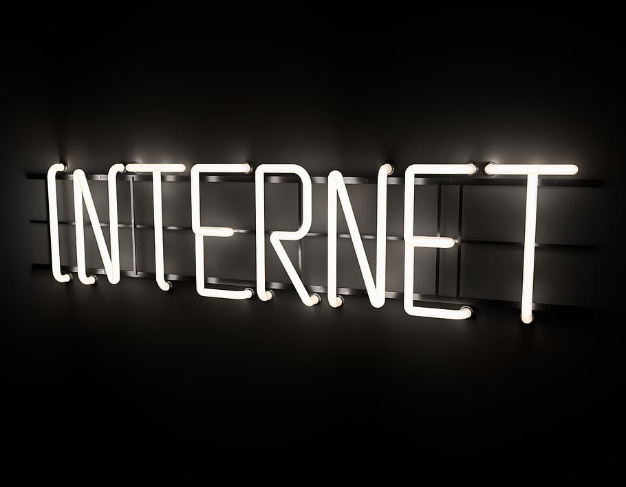 internet neon light sigange, text, western script, communication HD wallpaper