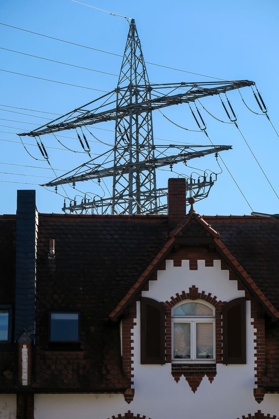 high voltage, pylon, power line, strommast, electricity, energy HD wallpaper