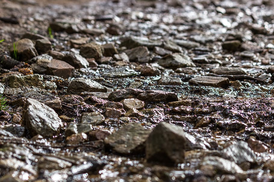 stones, rocks, water, light, full frame, backgrounds, selective focus HD wallpaper