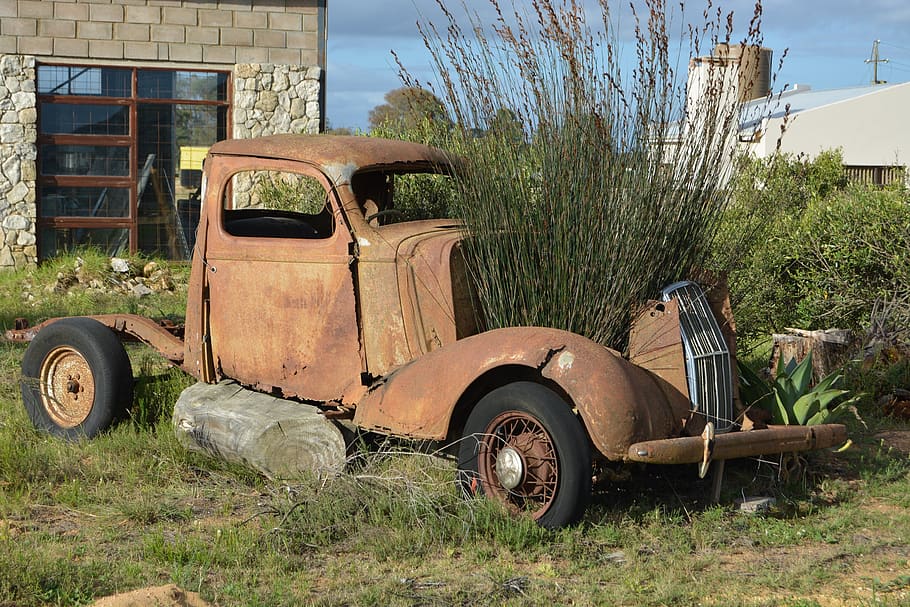 old, oldtimer, vintage, rusty, classic, rusted, car, pickup, HD wallpaper
