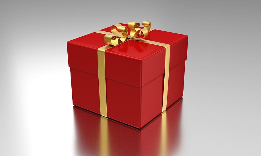 Red Gift Box Illustration, celebration, ribbon, surprise, box - container