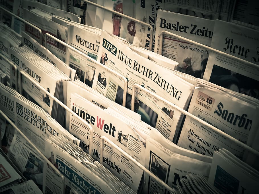 Newspaper Lot, administration, articles, bank, black and-white, HD wallpaper