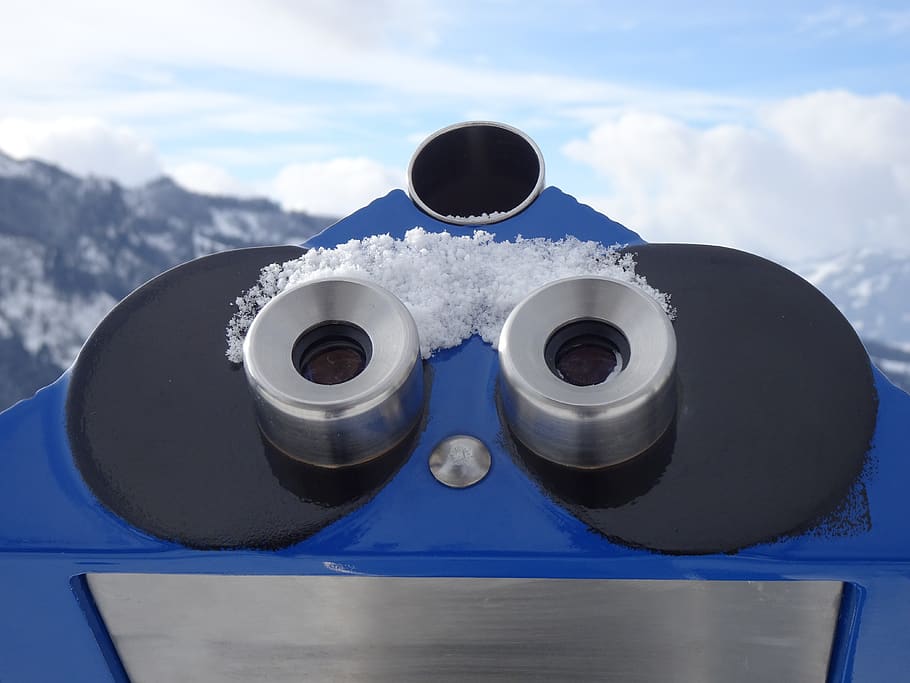 winter, view, binoculars, good view, tourism, viewpoint, snow HD wallpaper
