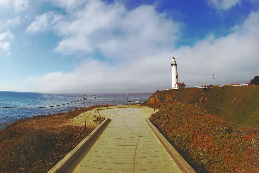 united states, pacifica, ocean, summer, lighthouse, highway 1