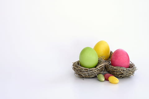Nest of Easter Eggs, various, food, studio shot, food and drink HD wallpaper