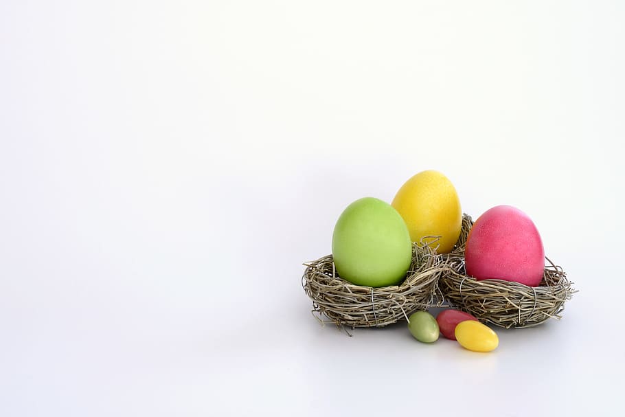 Nest of Easter Eggs, various, food, studio shot, food and drink HD wallpaper
