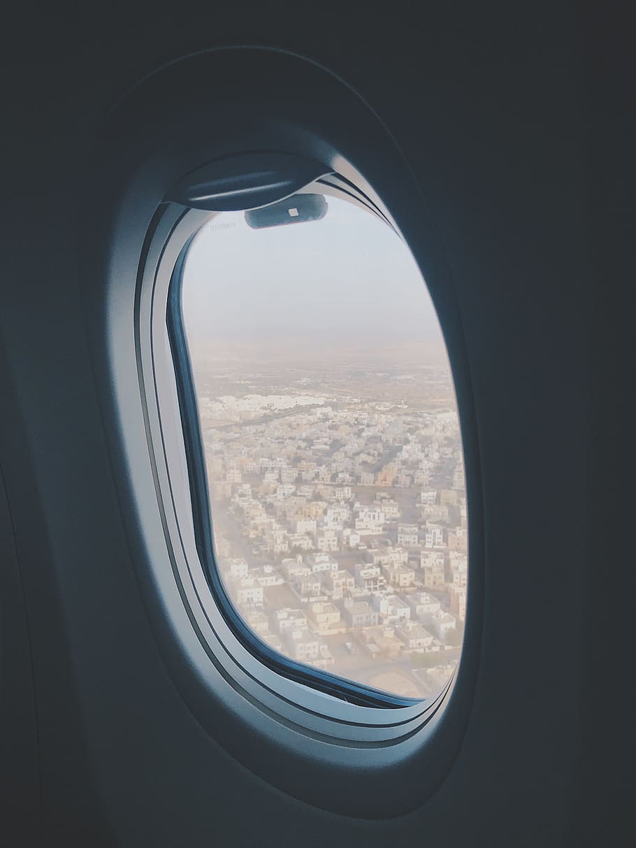 oman, sib, unnamed road, window, airplane, air vehicle, transparent HD wallpaper
