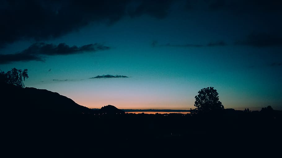 germany, pfronten, sky, silhouette, cloud - sky, tree, beauty in nature HD wallpaper