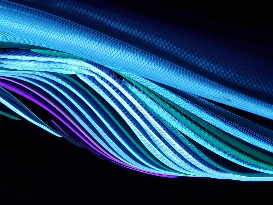 multicolored textile, pattern, illuminated, abstract, black background HD wallpaper