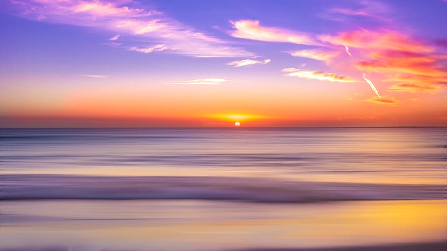 seashore during sunset, water, sky, scenics - nature, beauty in nature HD wallpaper