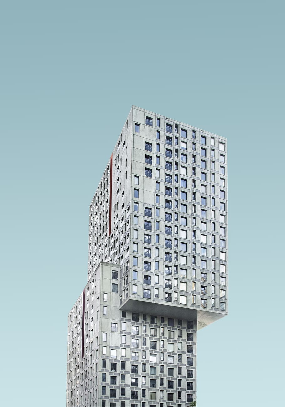low angle photo of high-rise building, minimal, house, block HD wallpaper