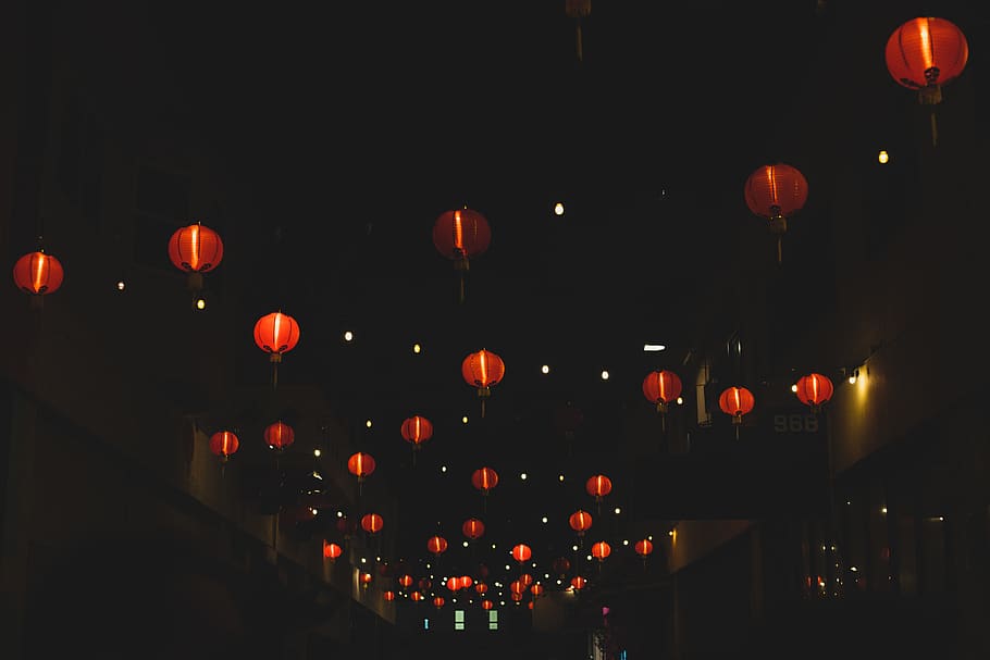 lighting, lamp, lantern, ball, crowd, festival, indoors, interior design HD wallpaper