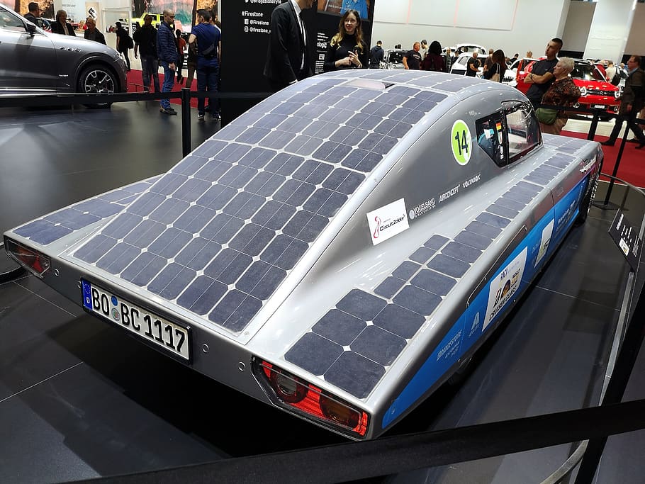 auto, solar panels, ecology, environment, modern, own, electricity HD wallpaper