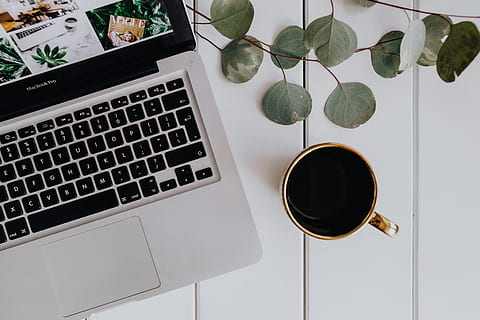 HD wallpaper: Coffee & Laptop Business Work Still Life, cafe, drinking ...